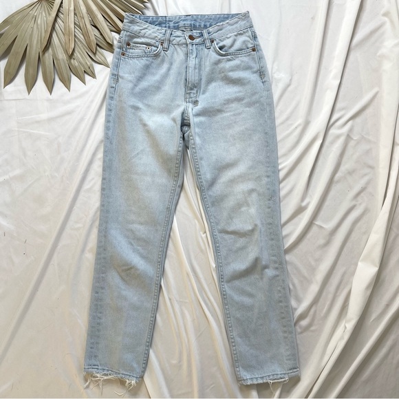 Ksubi Slim Pin Oblivion High Rise or Waisted Frayed Hem Cotton Denim Jeans 26 - Picture 4 of 14